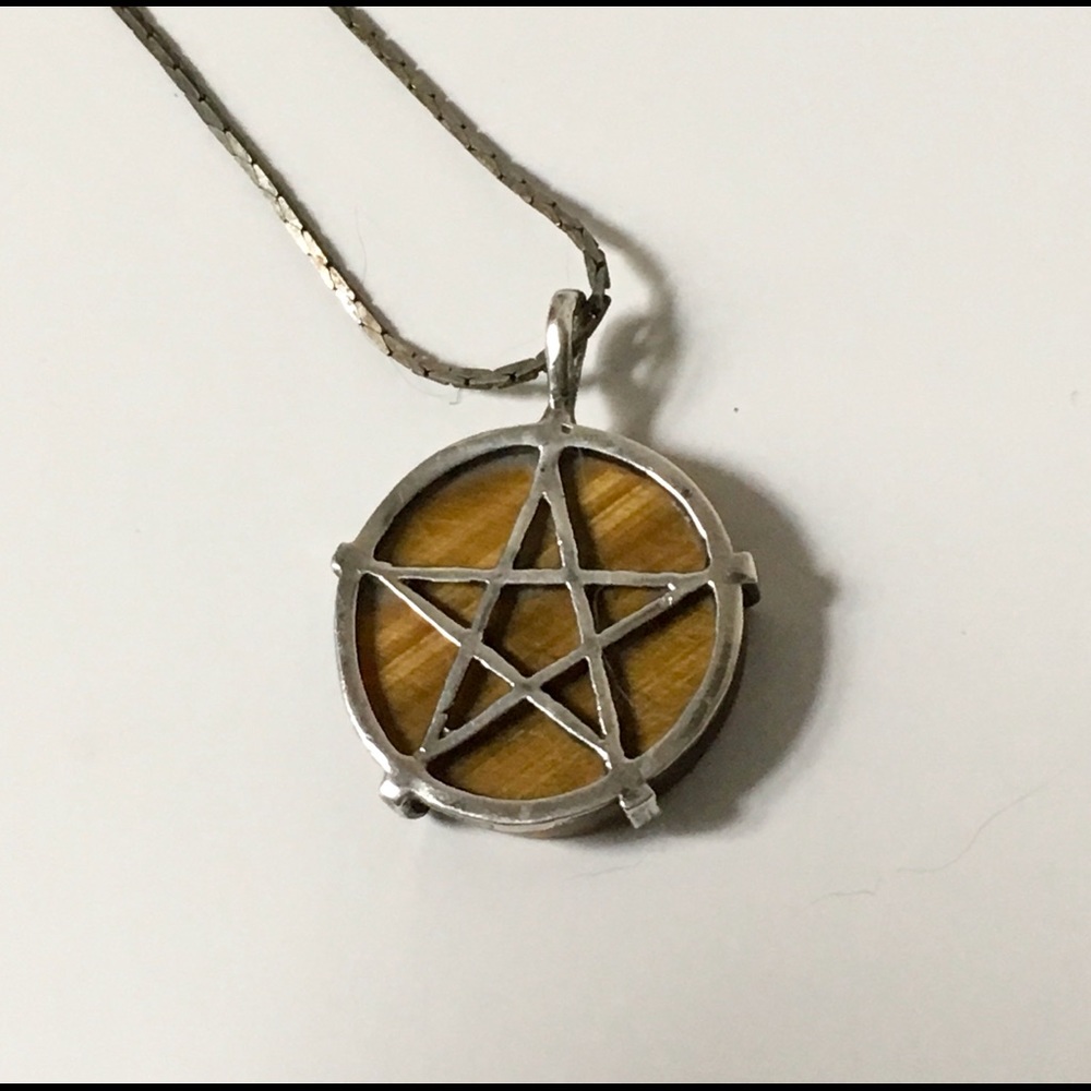 Tiger’s Eye Pentacle Necklace w/23” chain